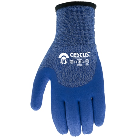 Cestus Cut-Resistant Coated Gloves, 3/4 Dip, Blue, L 1 PR C13-L